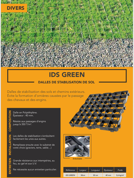 Dalles de stabilisation de sol emboitable