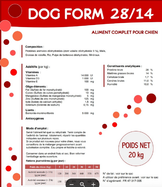 DOG FORM 28/14       20 KG