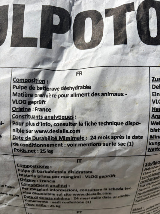 Pulpe de betterave 25 kg